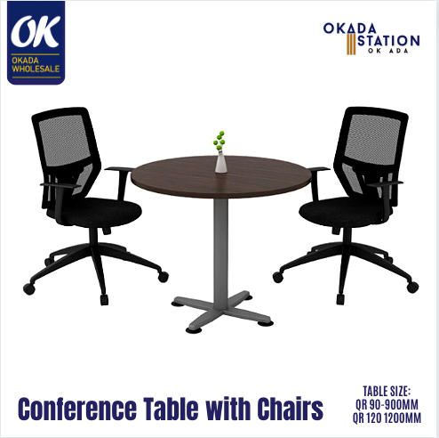 VS ROUND SHAPE CONFERENCE TABLE WITH CHAIR / DISCUSSION TABLE / MEETING TABLE / CONFERENCE TABLE SET / OFFICE FURNITURE