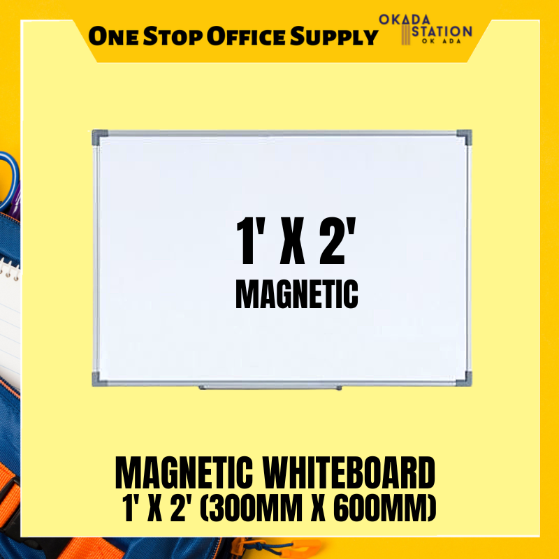 Magnetic Whiteboard With Aluminium Frame 1'' x 2'' / Whiteboard / Magnetic Whiteboard / 1' x 2' / Aluminium Frame / Magnetic Whiteboard With Aluminium Frame / Board / SMB-12