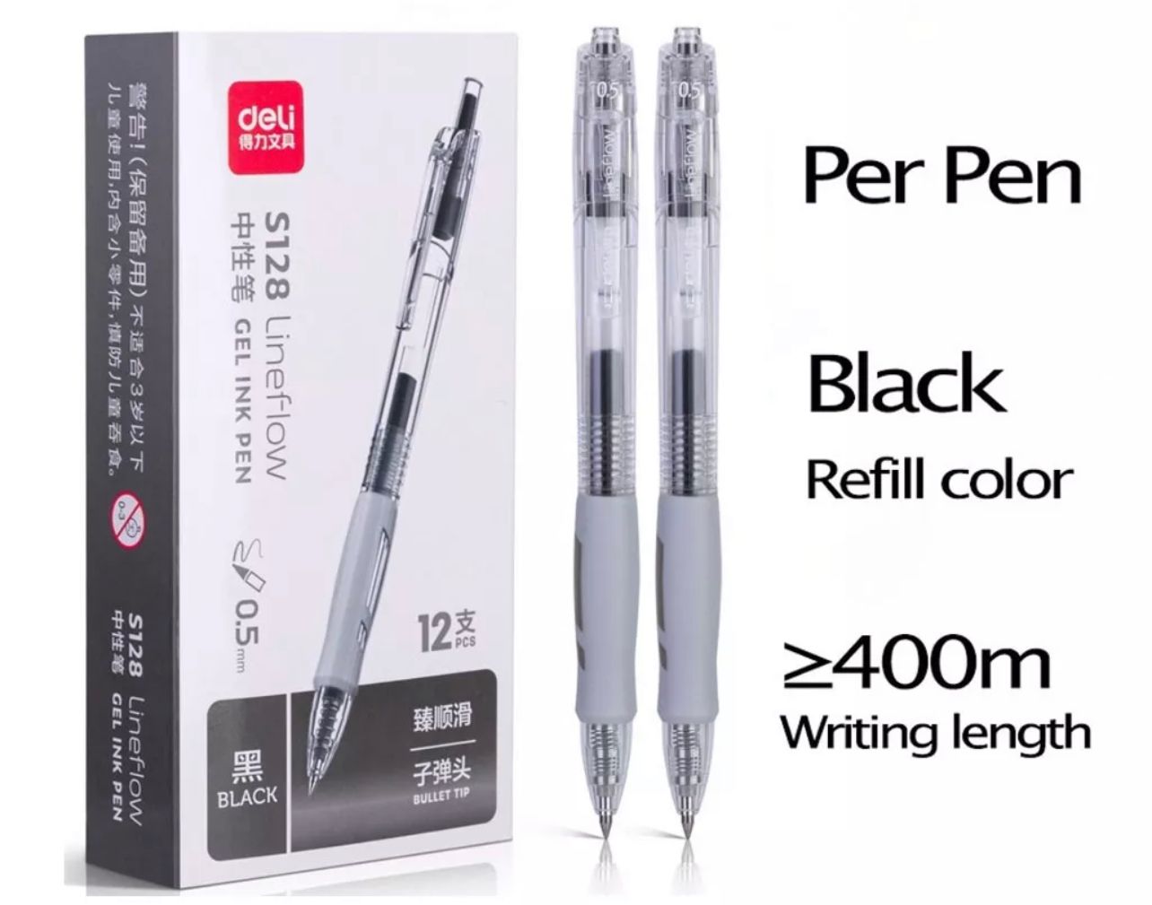 Ballpen Pens Bullet Tip (0.5mm) Per Pen (black)