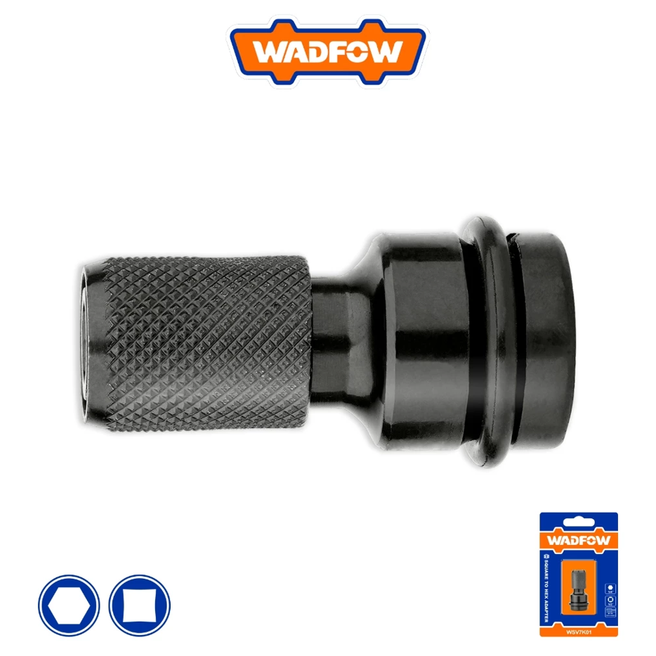 WADFOW SQUARE 1/2" TO 1/4" HEX ADAPTER (2") SQUARE SIZE: 1/2" DRIVE SIZE: 1/4" (WSV7K01)