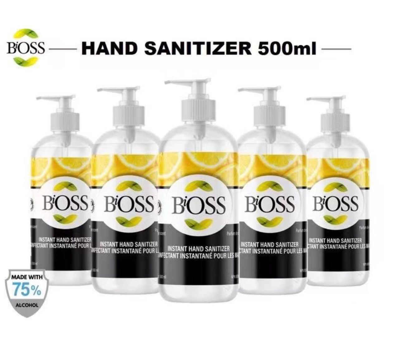 Bioss Hand sanitizer 500ml gel high quality (Bau lemon)
