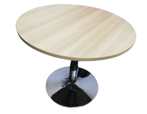 AY Office System Round Shape Discussion Table With Chrome Drum Leg – V-BR 90/120 (4 Feet)