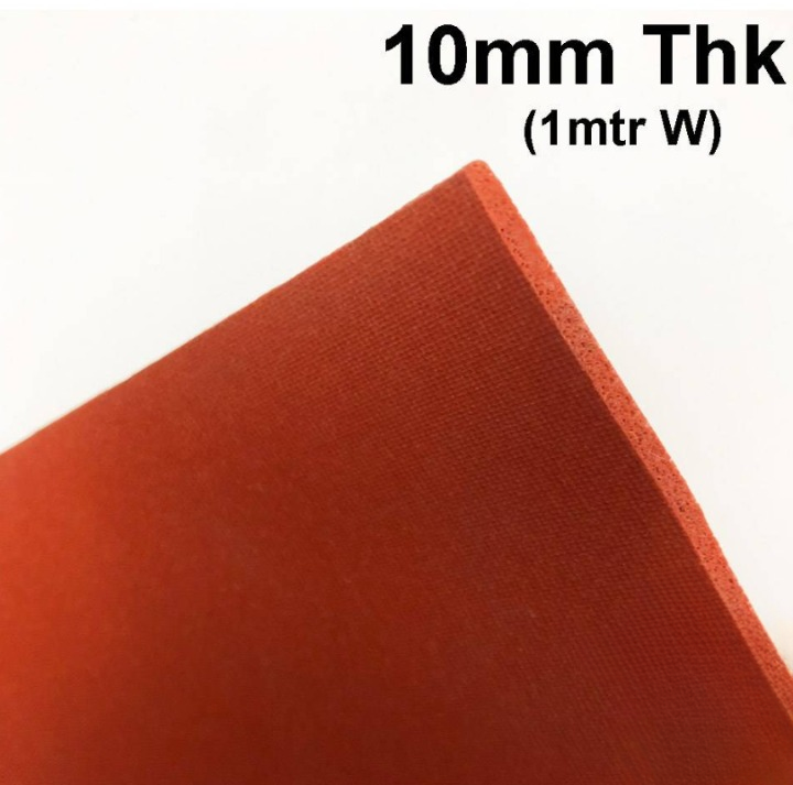 RED SILICONE SPONGE RUBBER SHEET CLOSED CELL SILICONE FOAM GASKET ROUGH SURFACE 10MM THICK