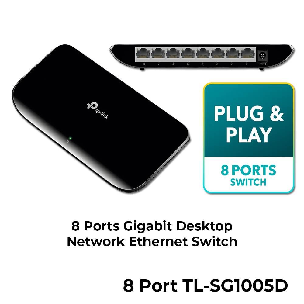 TP-LINK 8PORT GIGABIT DESKTOP NETWORK ETHERNET SWITCH TL-SG1008D