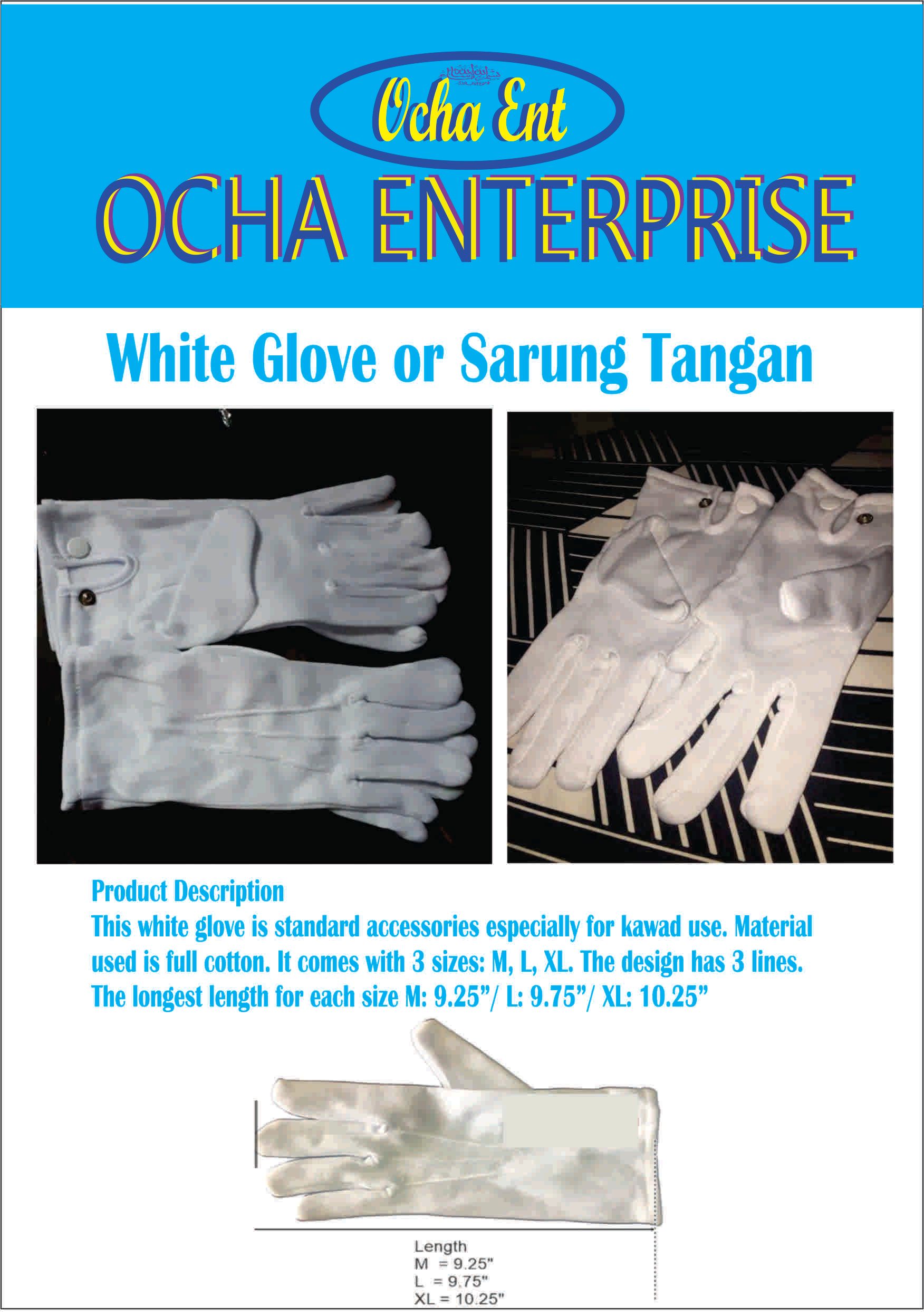 N/A White Cotton Glove (pair)