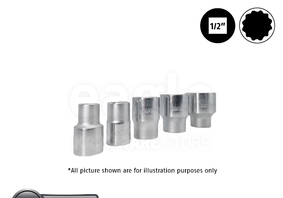 MATADOR 4075 1/2" 12PT FLANK SOCKET