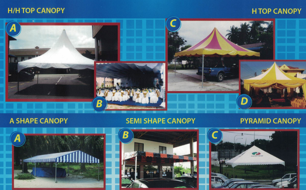 H/H TOP CANOPY & H/TOP CANOPY & PYRAMID CANOPY H/H TOP PVC CANOPY & H/TOP PVC CANOPY & PYRAMID PVC CANOPY / SIZE: 20'X20'