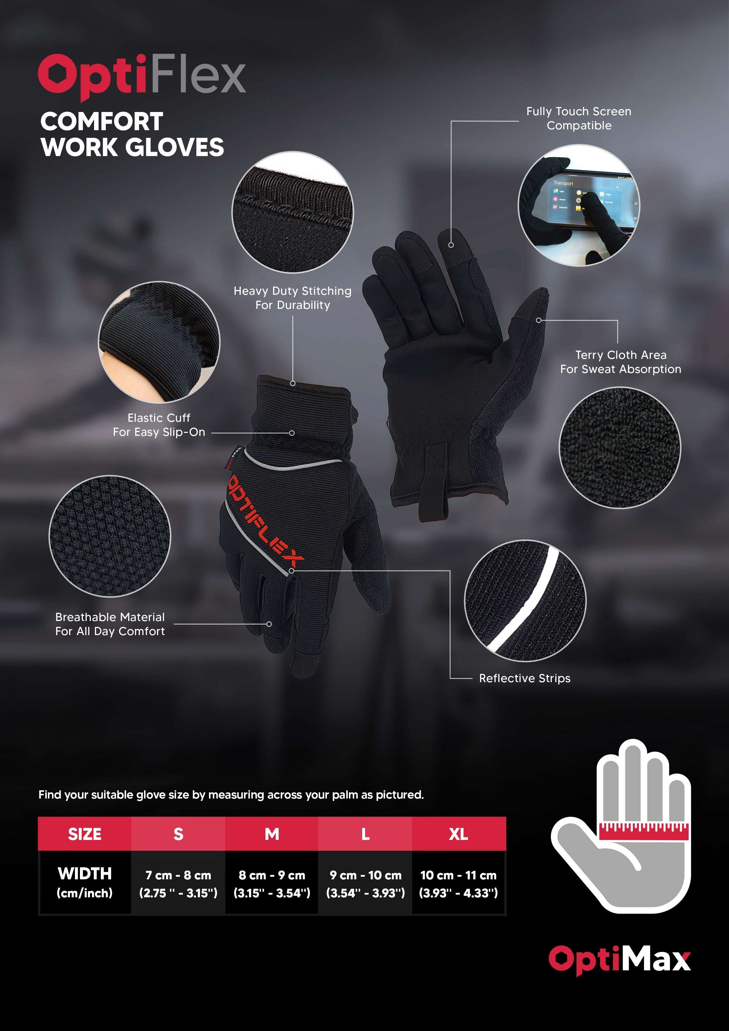 Optimax Optiflex Comfort Work Gloves (S To XL)