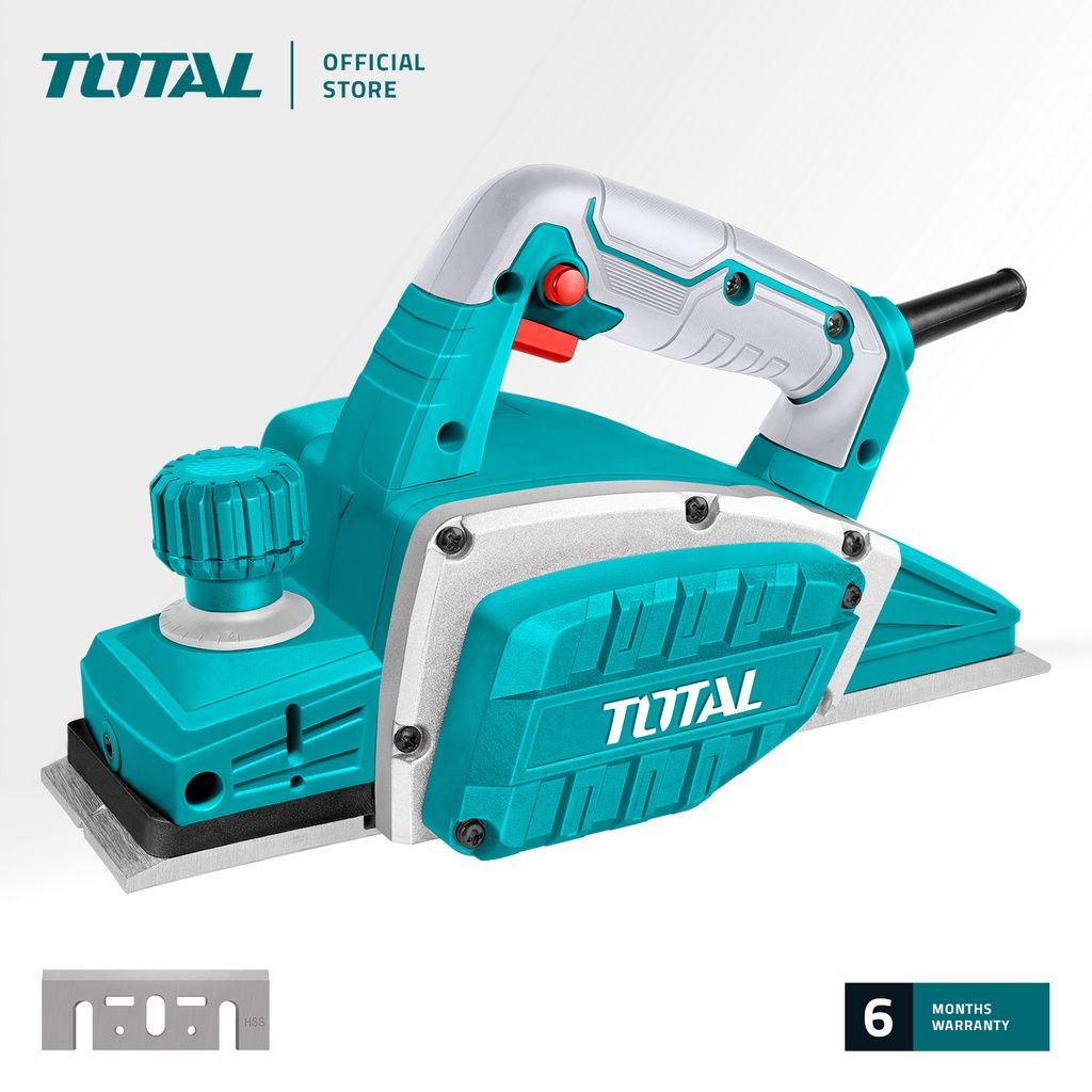 TOTAL TL7508226 ELECTRIC PLANER (FEATURING A HEAVY-DUTY ALUMINIUM BASE WITH ALUMINIUM SIDE COVERS.)