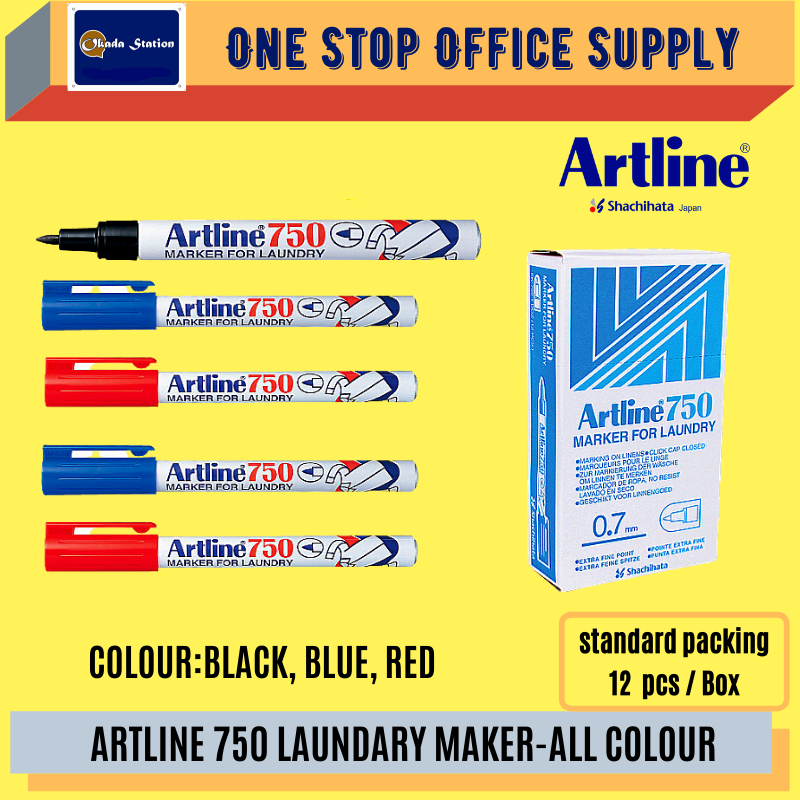 ARTLINE 750 / MARKER PEN / FOR LAUNDRY / LAUNDRY PURPOSE / 0.7MM / MARKER / PEN MARKER / ALL COLOUR