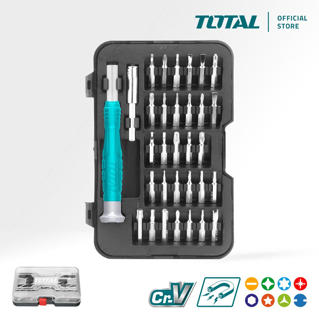 TOTAL PRECISION SCREWDRIVER SET SUITABLE FOR IPHONE AND IPAD WITH CR-V STEEL & MAGNETIC (32 PCS) THT250PS0321