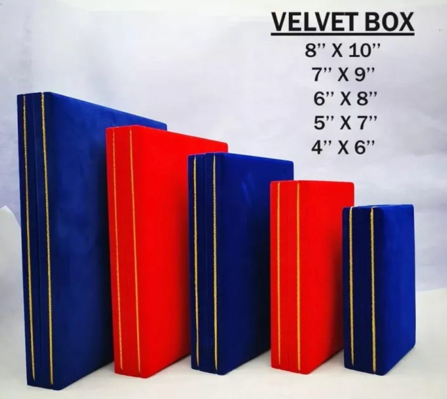Plaque#PLAK KOTAK BALDU VELVET BOX #6''X8'' [ BLUE ]