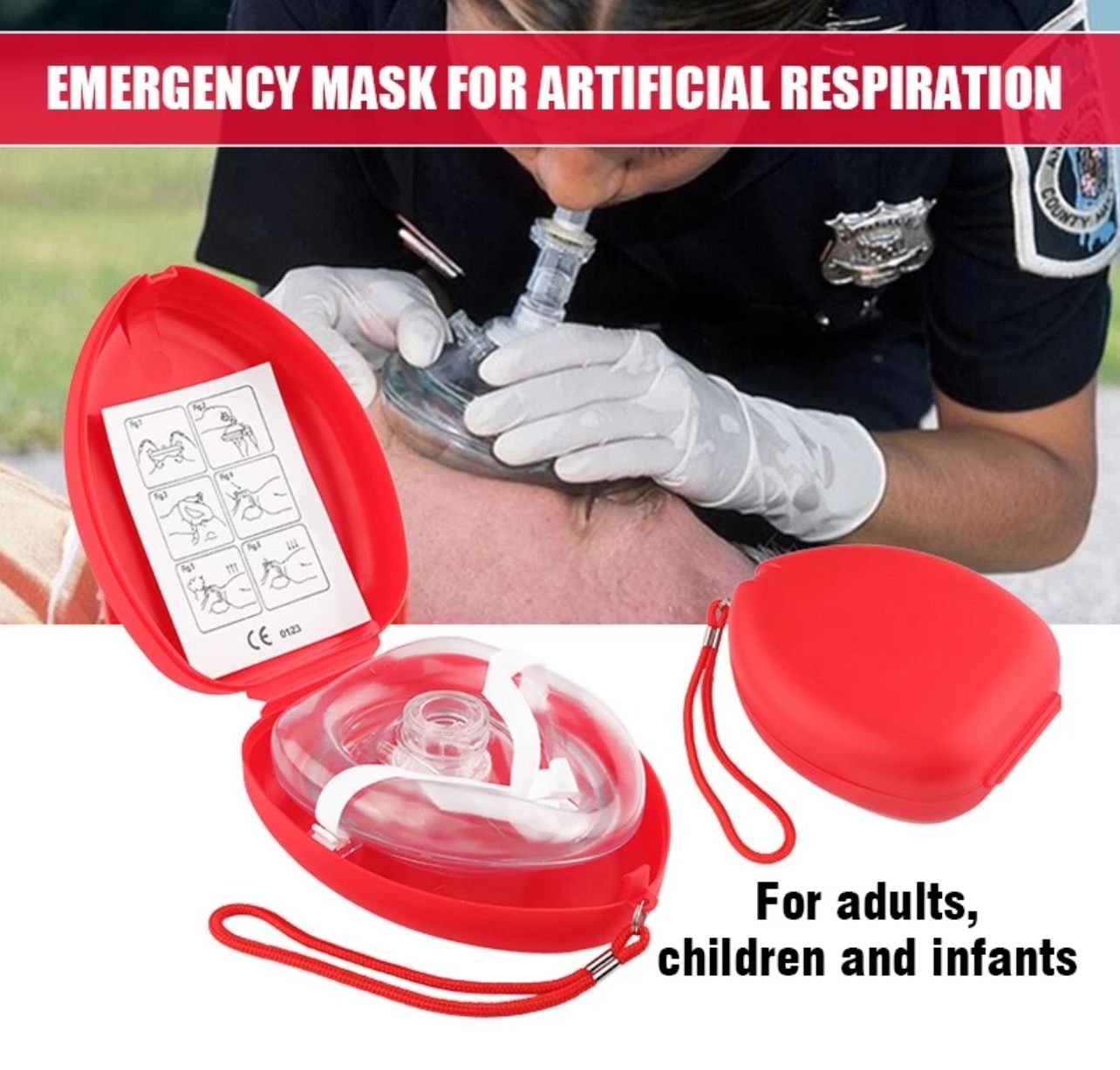 CPR MASK (Resuscitator Rescue) Emergency First Aid Car Rescue Breathing Mask Face Protect Mask With One-way Valve