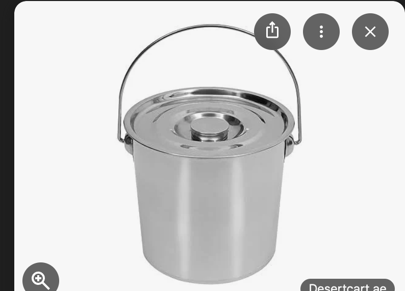 Stainless Steel Bucket with Lid 20kg Capacity