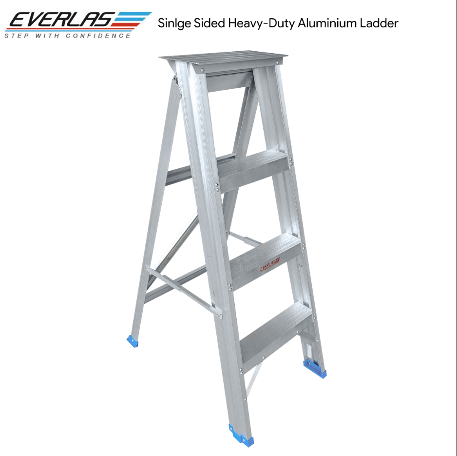 EVERLAS SINGLE SIDED HEAVY DUTY ALUMINIUM LADDER 4-STEP (HD04)