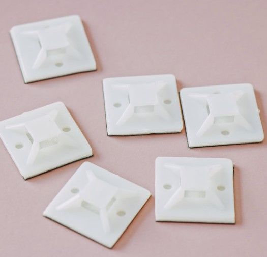20MM X 20MM PVC CABLE TIE MOUNT C/W DOUBLE SIDED TAPE (100PCS/PACK)
