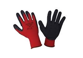Proguard red nylon shell black latex coated glove