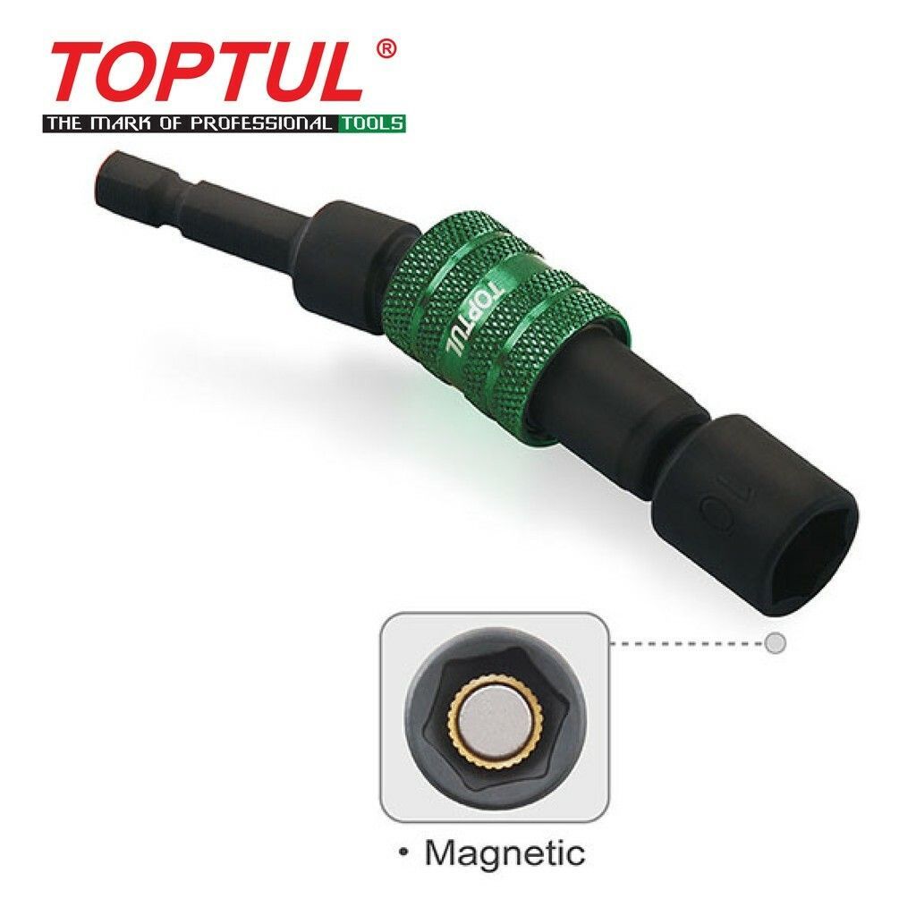 TOPTUL 1/4"HEX SHANK UNIVERSAL SWIVEL MAGNETIC POWER NUT SETTER BEBA SERIES