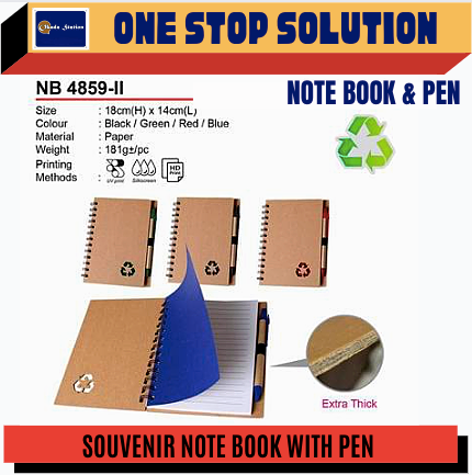 OK SOUVENIR / NOTE BOOK WITH PEN / NOTE BOOK / CENDERAHATI
