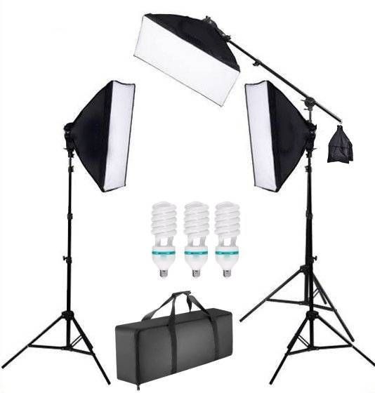 L-Lite DLB450 Studio Lighting Photography With Fluorescent Spiral Tube / Bulb Softbox 3KIT
