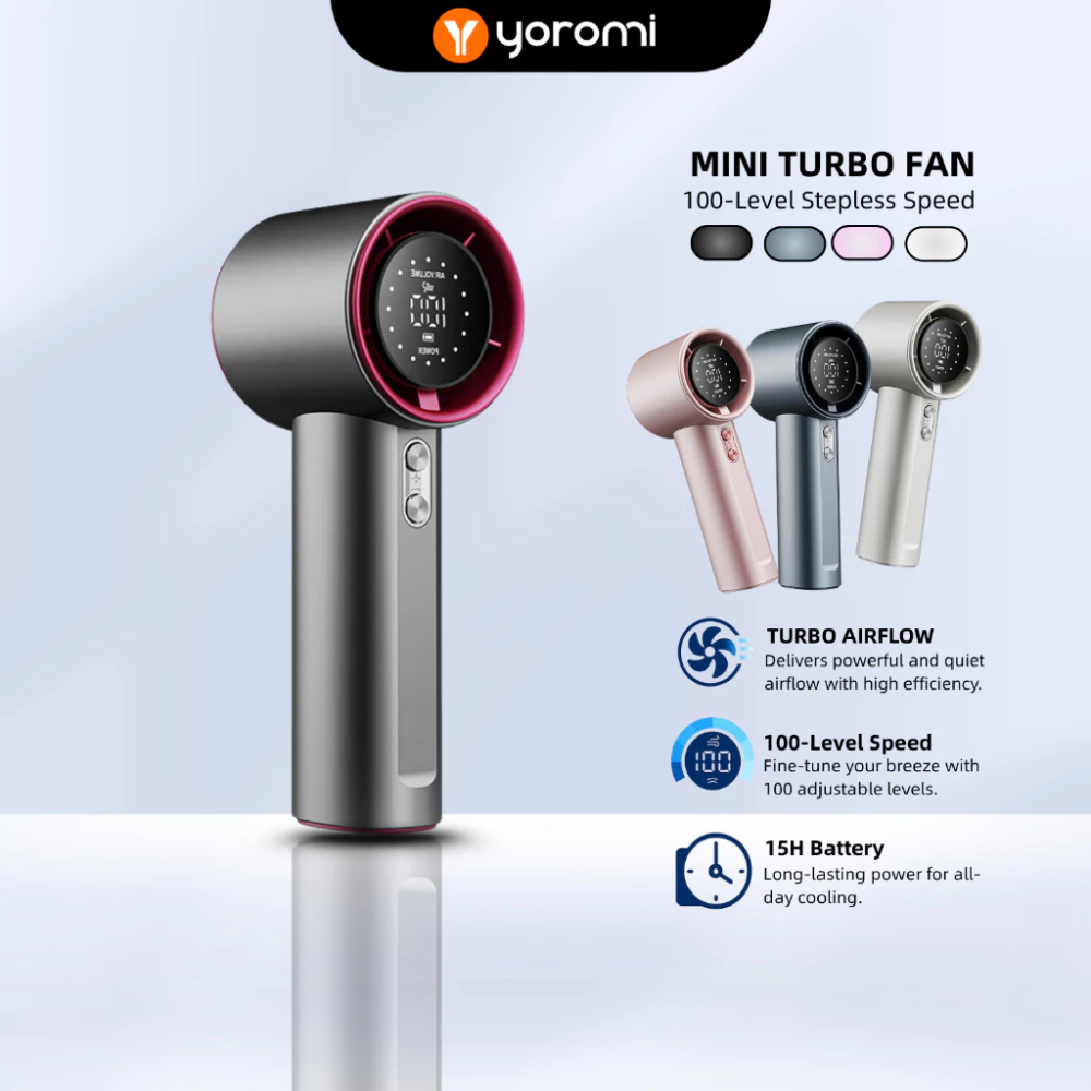 YOROMI 100-Speed Mini Handheld Fan 3600mAh - Custom Logo
