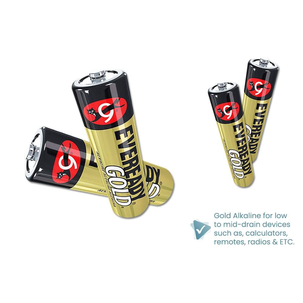 EVEREADY GOLD ALKALINE AA / AAA BATTERIES 2PCS