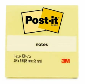 3M POST IT NOTE 654 3 X 3 INCH YELLOW  3M654YE