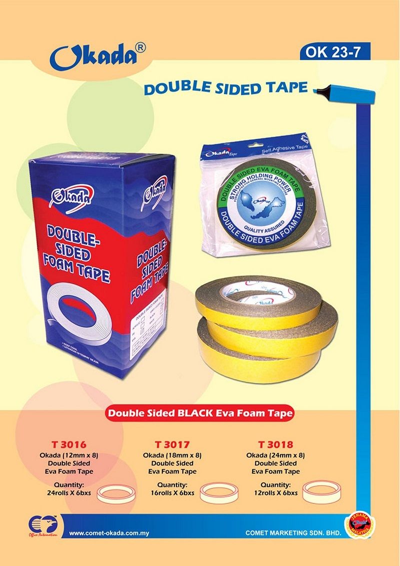 OKADA Double Side Eva Foam Tape Black 24mm x 8m /Okada /Double Sided /Eva Foam Tape /Black Foam Tape /Okada Double Sided Eva Foam Tape