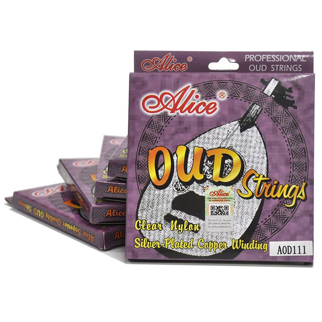 Alice OUD 11 Strings Set Clear Nylon Silver Plated Copper Winding Gambus String - AOD111