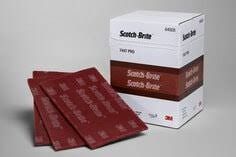 3M 7447 6" x 9" Scotch Brite maroon General Purpose Hand Pad Hand Finishing Pad 60pcs/Box