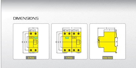 EPS 16A 20A 25A 2 POLE 10mA ELCB / RCCB SIRIM Approve