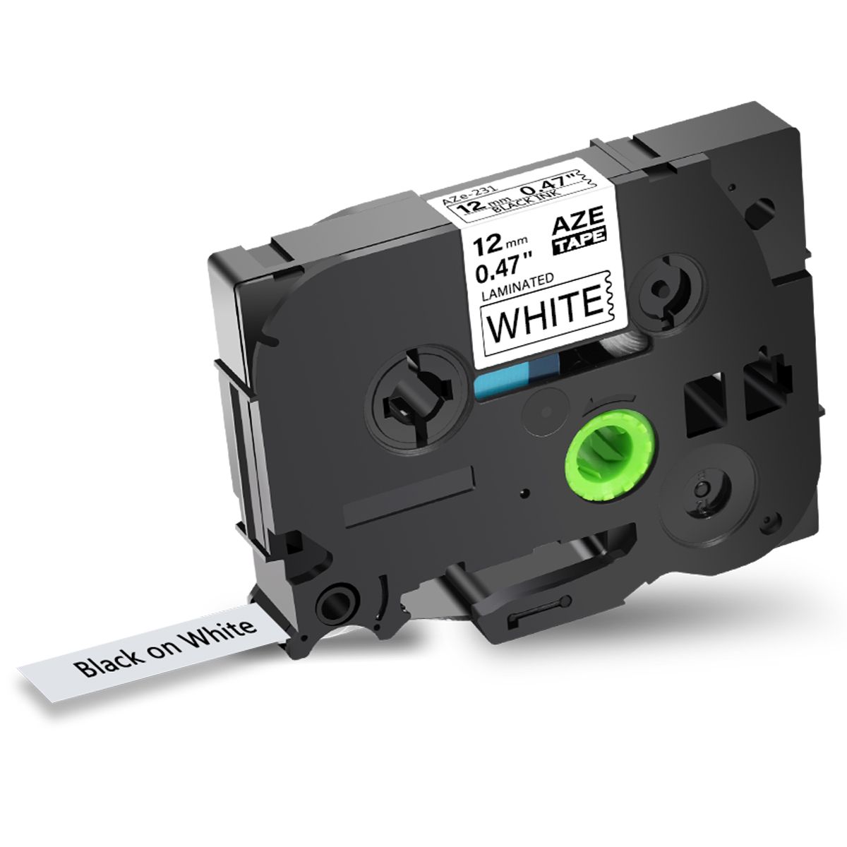 Brother Label Tape Black on White 12mm x 8m