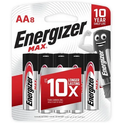 Energizer Max Alkaline Battery AA (8pc/Pack) 