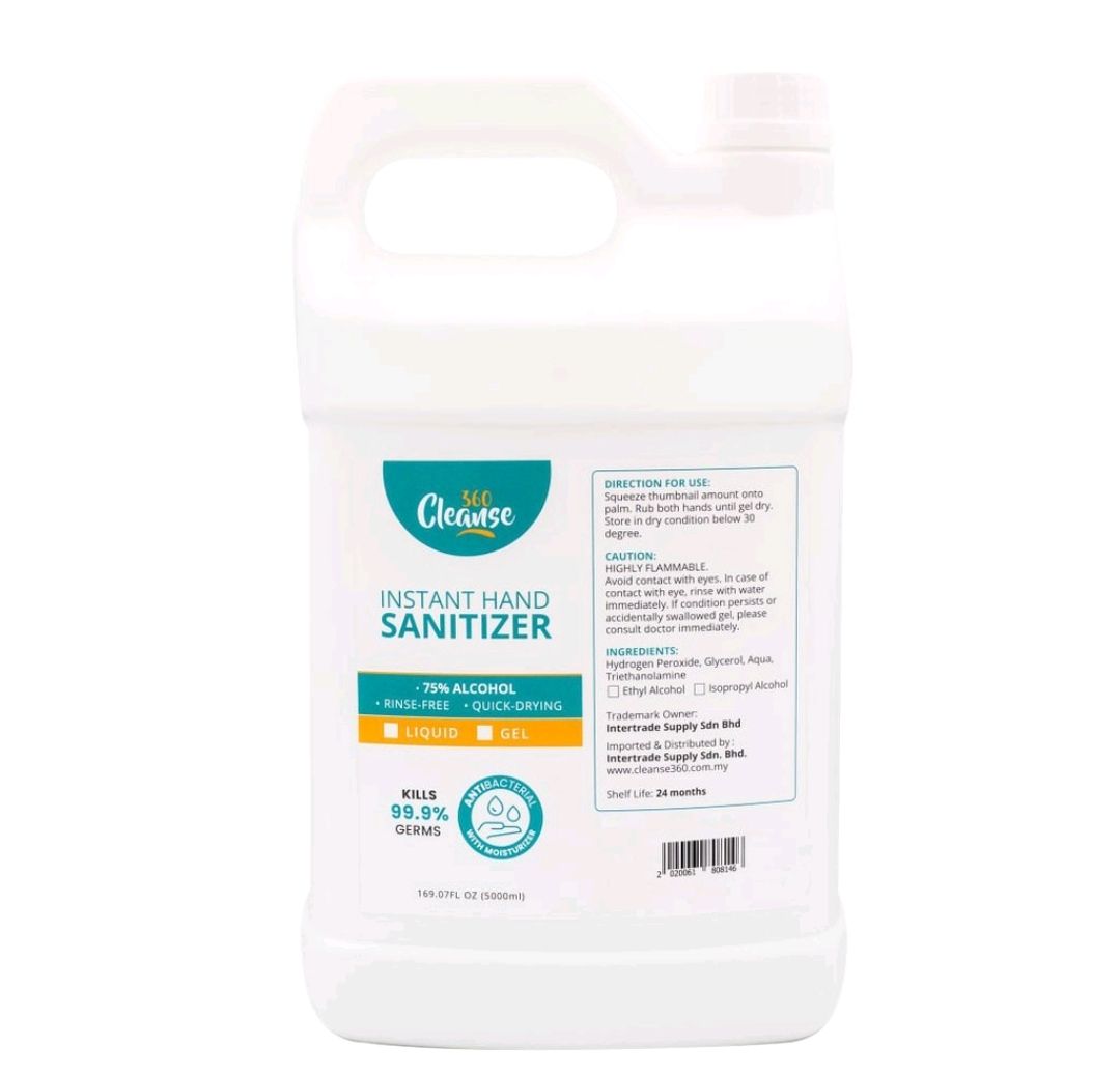 NA Hand Sanitizer 5 Liter [Liquid or Gel - 5000ml] 75% Alcohol | Quick Dry | Rinse Free