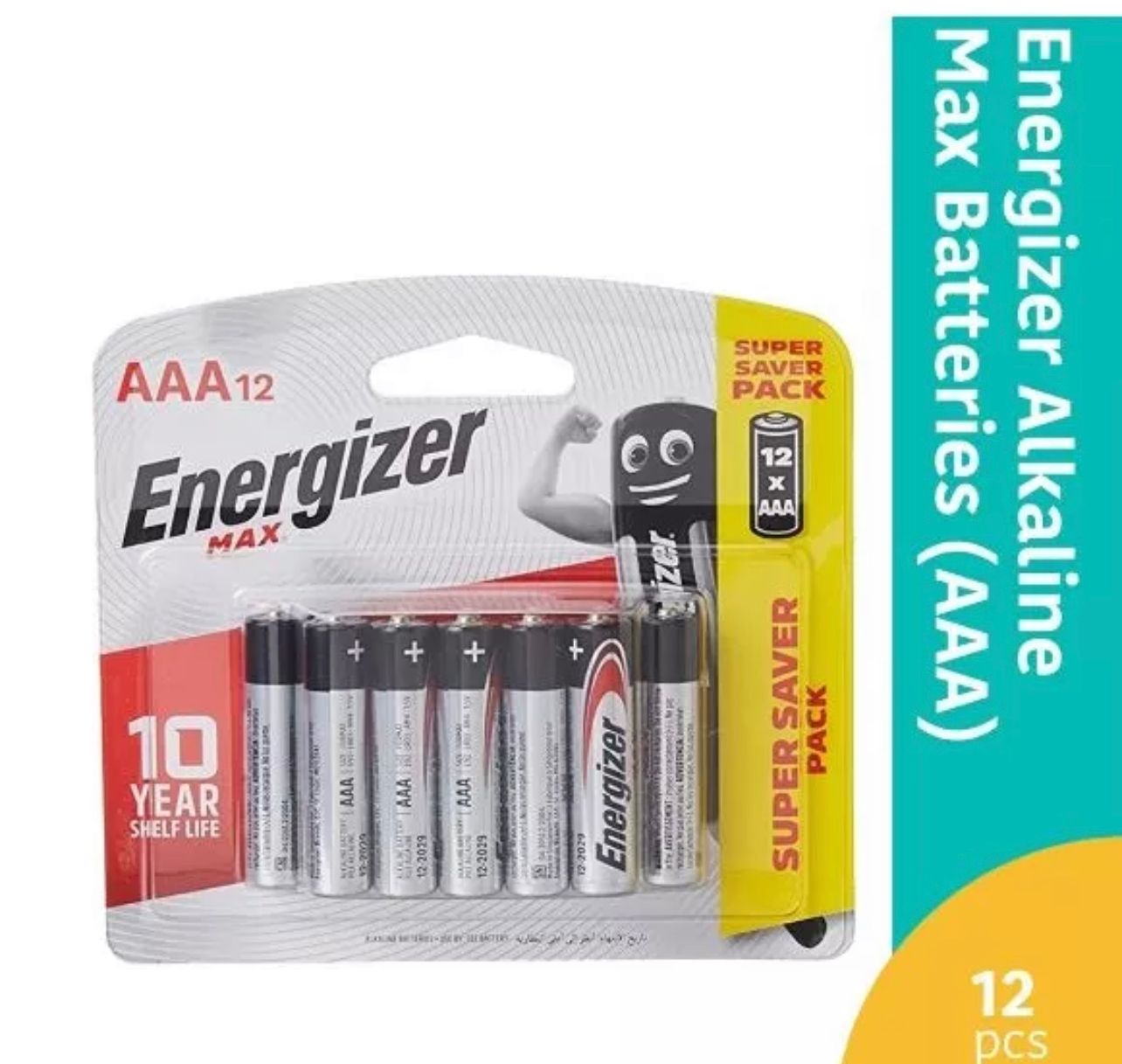 Energizer MAX Alkaline Batteries AAA Super Saver Pack (8 Pcs + 4 Pcs)