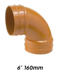 ATKC UPVC Underground Fittings Sweep Bend 6" (160MM)