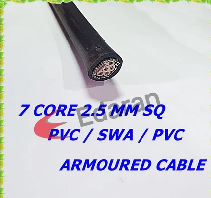 EDARAN (X1 METER) 7C 2.5MM SQ 1KV PVC/SWA/PVC CU CABLE