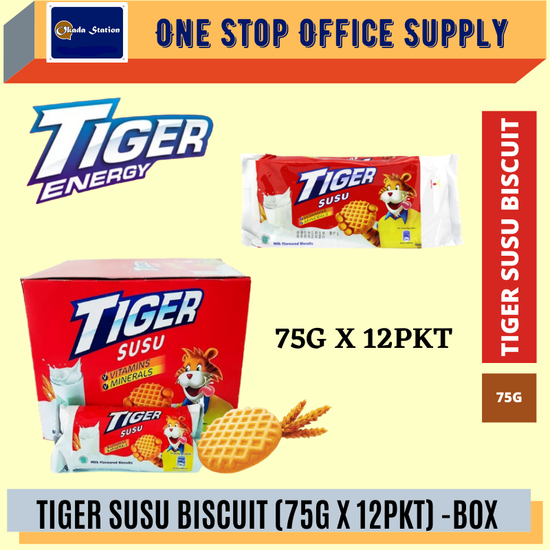 Kraft Tiger Susu Biscuit pack (12 x 75g) box /Kraft Tiger /Biscuit /Susu Biscuit /Tiger Susu Biscuit