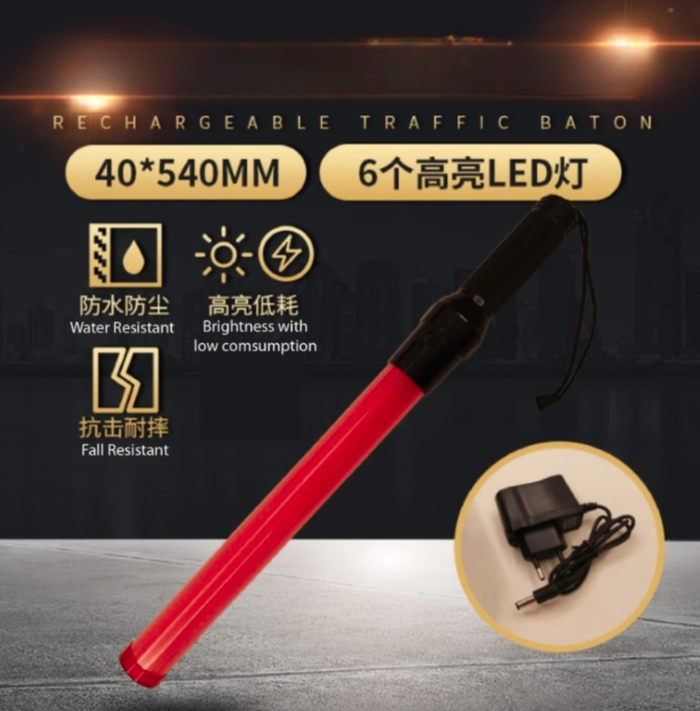TRAFFIC RESCURE SIGNAL ROAD CONTROL WARNING FLASHING LIGHT LED SAFETY BATON(RED)