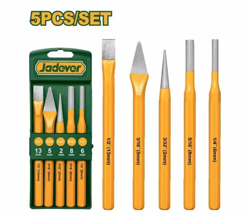 JADEVER 5 PCS COLD CHISEL AND PUNCH SET JDCC8395