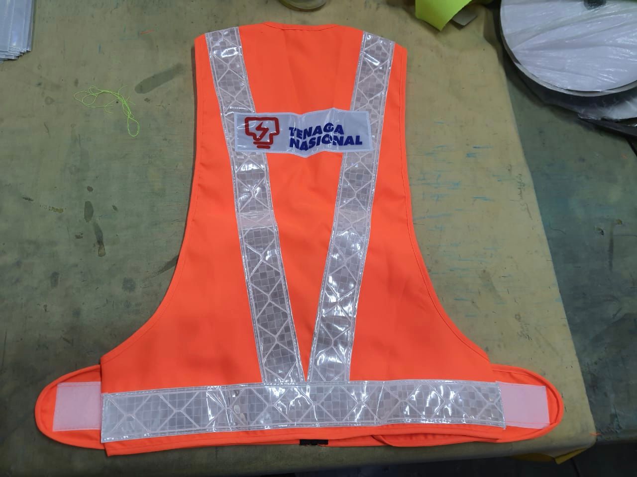 CUSTOM TNB Harness (VEST) Fabric Reflector Safety (White Strip)