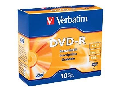 Verbatim DVD-R Slim Case 16x Speed 120min 4.7GB 95099
