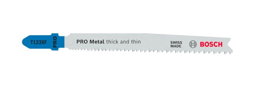 BOSCH PRO METAL THICK AND THIN T123XF JIGSAW BLADE, 100 MM, 5 PCS (2608638473)