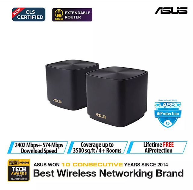 ASUS ZenWiFi XD5 WiFi 6 AX3000 Gigabit Mesh WiFi Router System AiMesh Certified