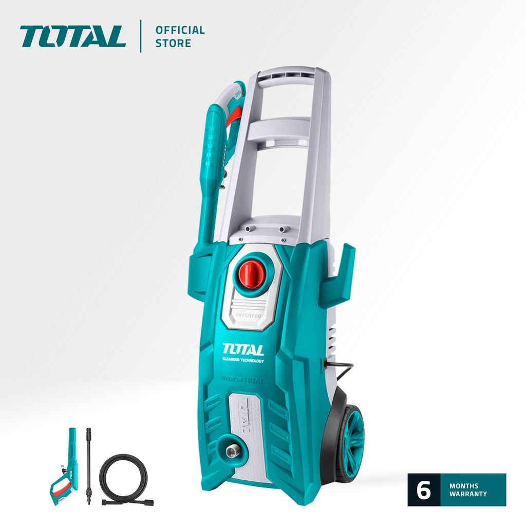 TOTAL HIGH PRESSURE WASHER WITH CARBON BRUSH MOTOR + ACCESSORIES (MAX PRESSURE 150 BAR/2200 PSI/1800W) TGT11356