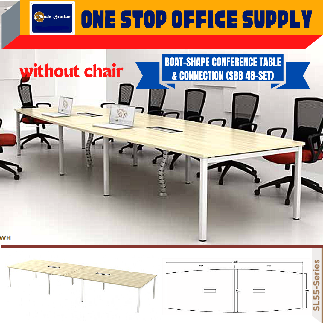 VS BOAT-SHAPE CONFERENCE TABLE SET ( SBB 48-SET) / BOAT SHAPE-TABLE / CONFERENCE TABLE / OFFICE TABLE SET / MEETING TABLE / SBB 48 / SL-55 SERIES