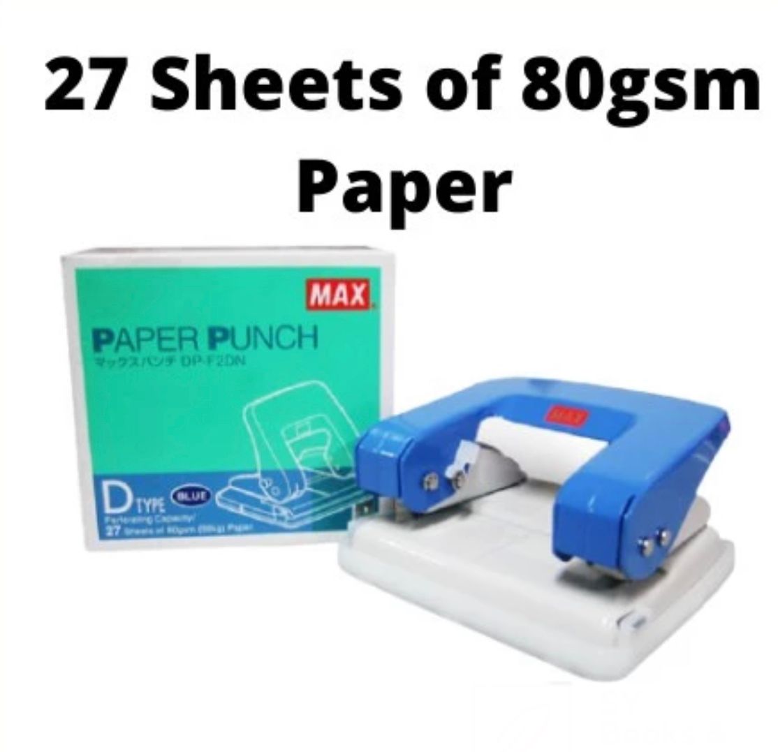 Max 2 Puncher DP-F2DN D-Type 27 Sheets / High Quality Punch / Penebuk Lubang