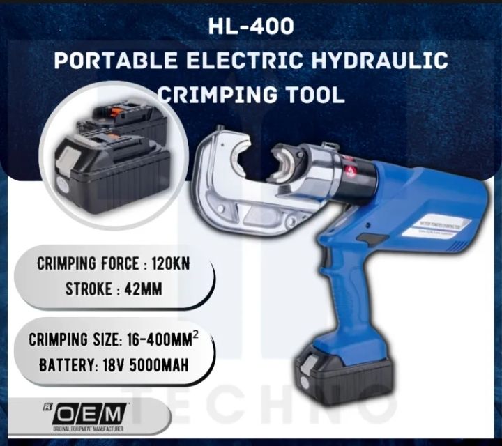 Professional EZ-400 Portable 18V Battery Electric Hydraulic WITH 2 BATTERY 5AH 18V