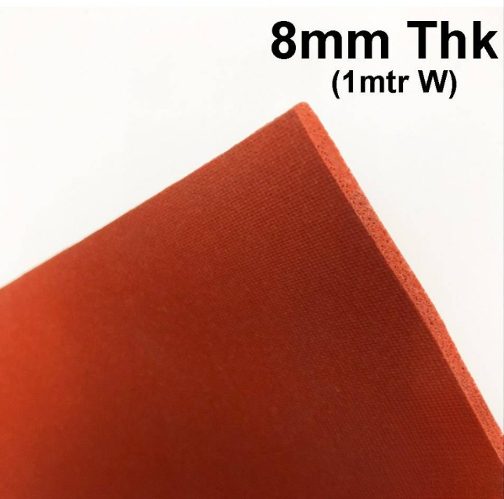 RED SILICONE SPONGE RUBBER SHEET CLOSED CELL SILICONE FOAM GASKET ROUGH SURFACE 8MM THICK