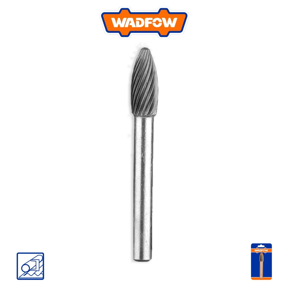 WADFOW TUNGSTEN CARBIDE ROTARY BURRS HEAD: 8MM SHANK: 6MM HSS SINGLE CUT BLADE (WYE3K03)